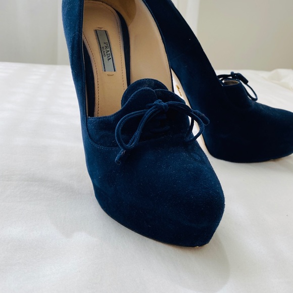 Blue Suede Prada Platform - Picture 7 of 7